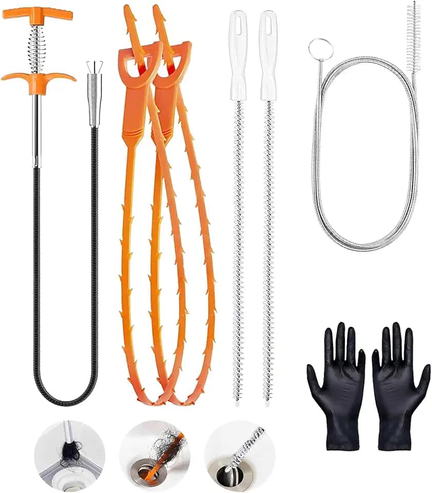 1.6m Abflussreiniger Spirale Abfluss Rohrreinigung Paket - Rohrreiniger Rohrreinigungsspirale Abflussbürste, Rohrreinigungsbürste Abflussspirale Haar Clog Tool für Kanalisation, Küche, Bad, Dusche