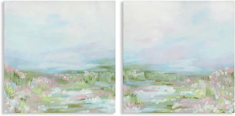 Stupell Industries Pastel Abstract Spring, 24 x 24 Inch Canvas Wall Art Set