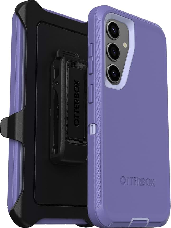 OtterBox Schutzhülle für Samsung Galaxy S24, Defender-Serie, Mountain Majesty (lila), robust und langlebig, mit Port-Schutz, inklusive Holster Clip, Standfuß