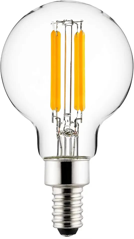Sunlite LED G16.5 G16 1/2 Filament Style Globe Light Bulb, 5 Watts (60W Equivalent), 500 lumens, Dimmable, Candelabra Base (E12), UL Listed, 5000K Daylight, 1 Count