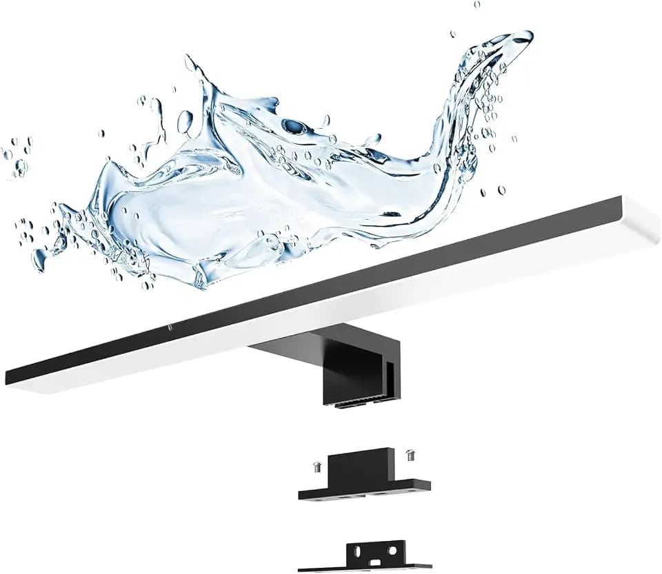 Led Spiegelleuchte 40cm 10W 4000K,Badezimmerlampe Wand Beleuchtungen 230V Neutralweiß 820LM,Klasse II,Schwarz