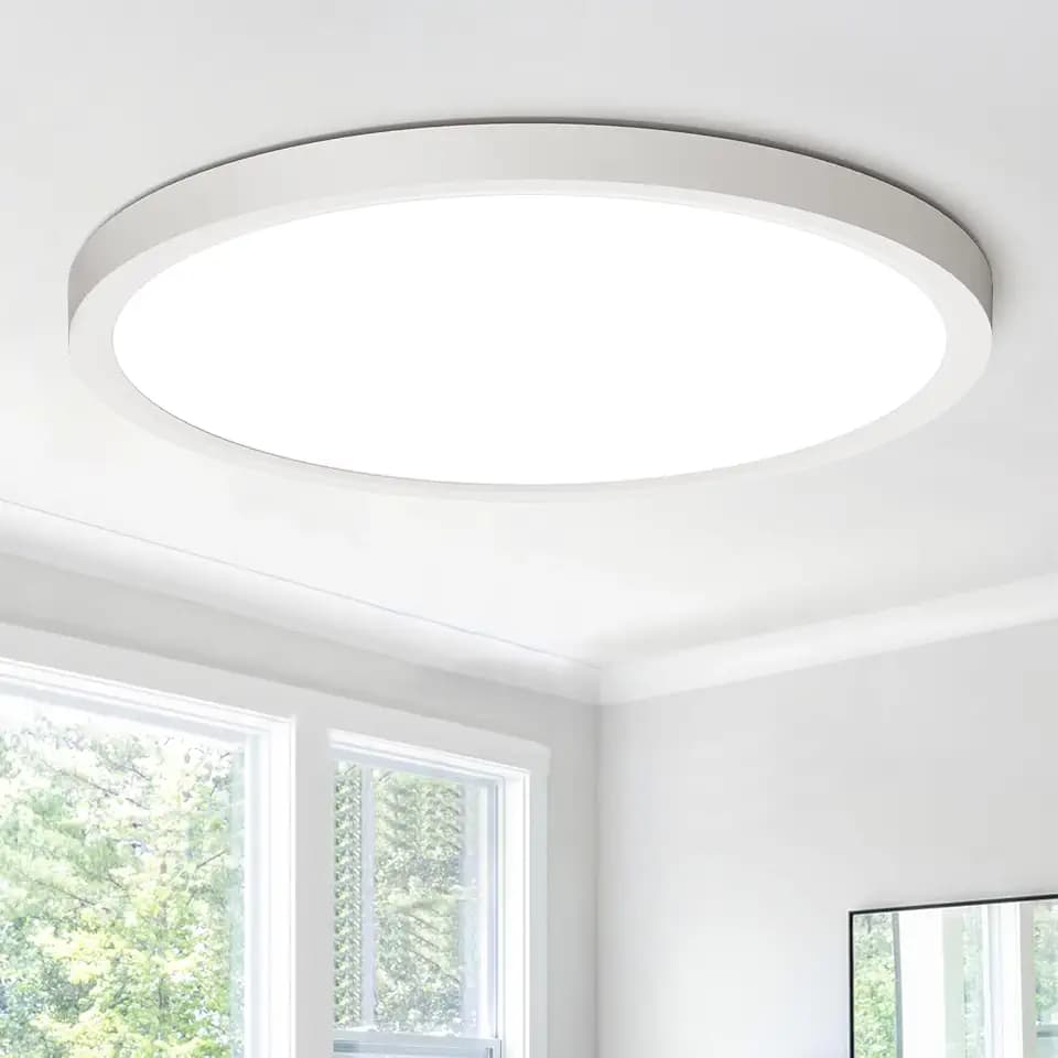 LED Deckenleuchte Weiß Ø22 cm 18W, 5CCT per DIP-Schalter, ultraflach, IP44