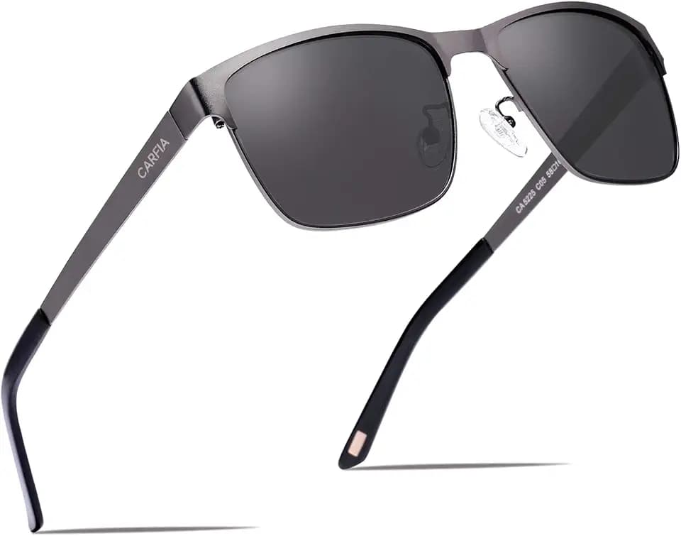 CARFIA Polarisierte Herren Sonnenbrille Metallrahmen UV 400 Fahrerbrille