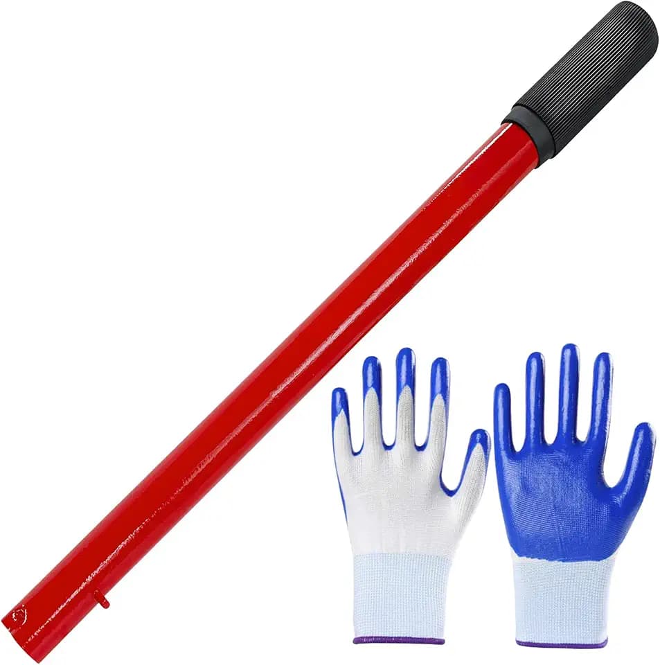 2 Ton Jack Handle Replacement, Horizontal Hydraulic Jack Handle Replacement Kit with Gloves, Anti-Slip Grip Steel Jack Lifting Handles for Most Vehicles, Car Accessories (Red)