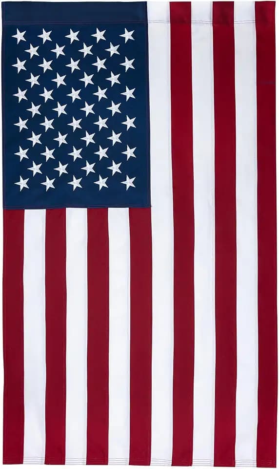 Homissor 100% Cotton Flag American Flags 3x5 Ft US Flags Hanging Vertical Fade Resistant Embroidered Stars Outdoor