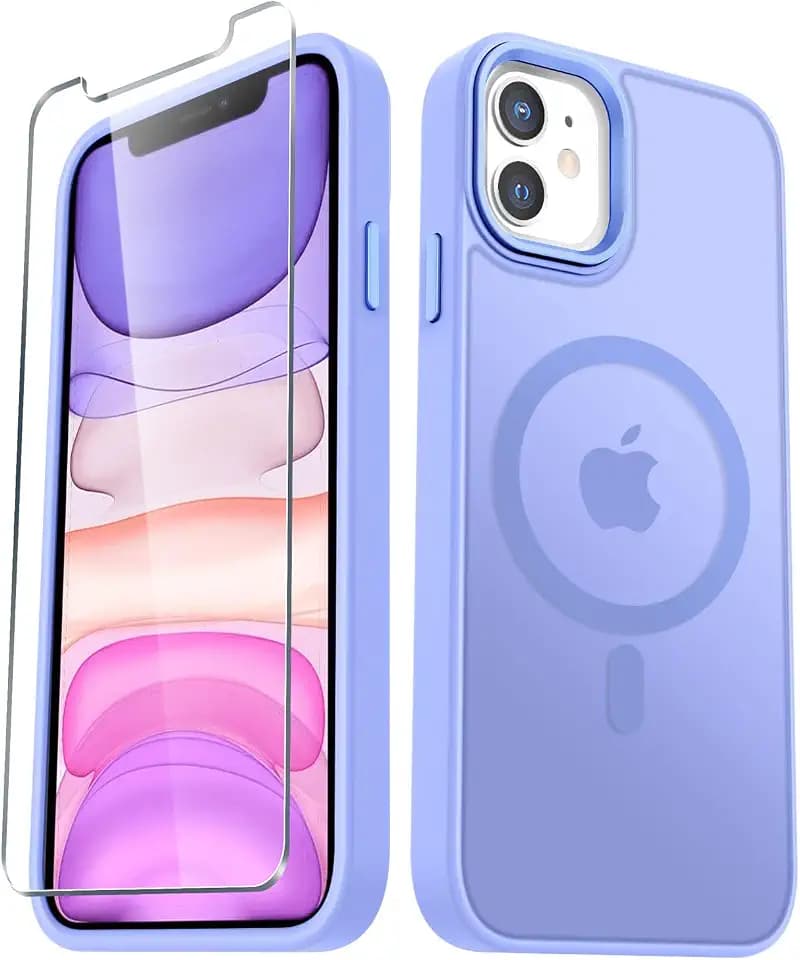 YENAPOON for iPhone 11 Case, Matte Magnetic Phone Case, Lavender Purple