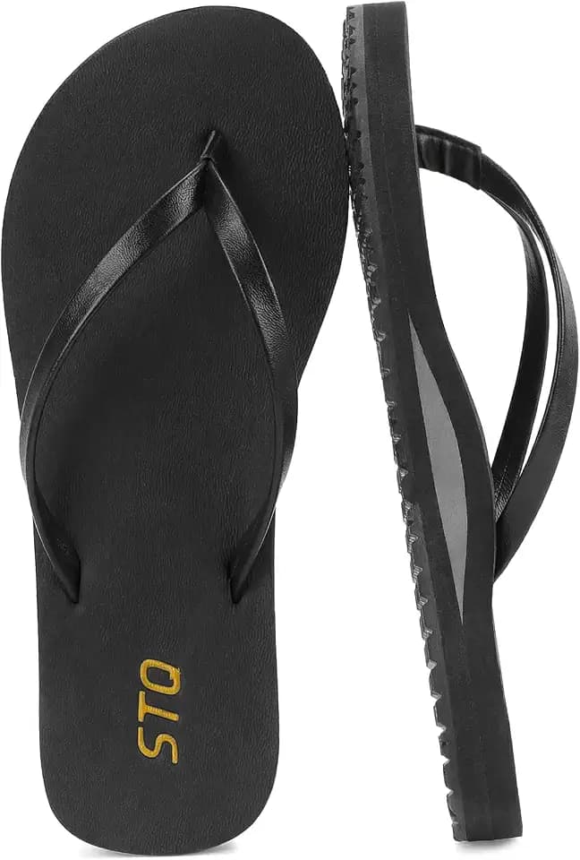STQ Flip Flops for Women Arch Support Summer Beach with Non Slip Sole