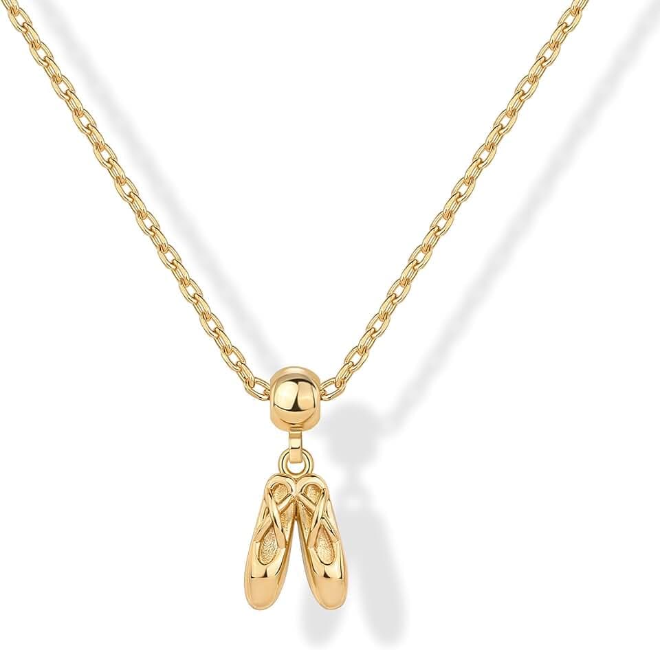 PAVOI 14K Gold Plated Dainty Motif Necklace with Removable Charms for Women