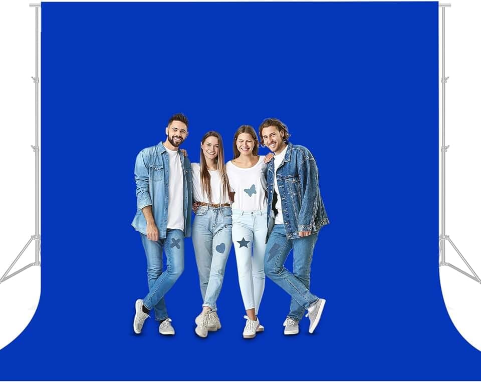 Aimosen 10x10 FT Royal Blue Screen Backdrop for Photography, Large Chromakey Blue Photo Background for Party Portrait Photoshoots Booth Video Studio, High Density Polyester Cloth Fabric Curtain Sheet