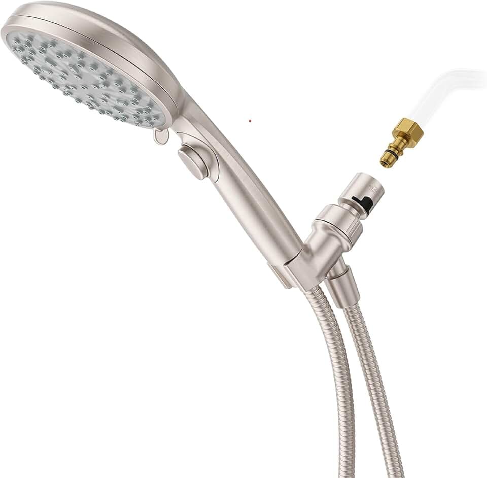 Pfister HydroFuse Handheld Shower Head with QuickConnect Adapter, Hose Included, 6-Function, 1.75 GPM, Spot Defense Brushed Nickel Finish, 016WS2HF01QGS