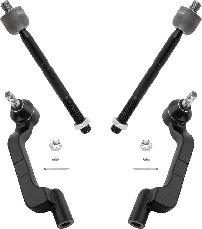BOXI (Set of 4) Front Inner and Outer Tie Rod Ends Fit for Chrysler 300 2011 2012 2013 2014 / for Dodge Charger 2011 2012 2013 2014 2015 2016 2017 2018 AWD ONLY | Replace EV800960 ES800956 ES800957