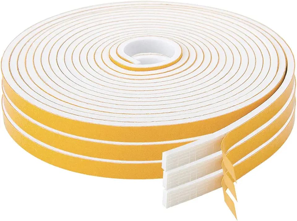 Adhesive Foam Tape 59 Feet, Soundproofing Neoprene Rubber Tape Door Insulation Weather Weatherproof Stripping, 1/2" Wide X 1/8" Thick, 19.7 Ft X 3 Rolls