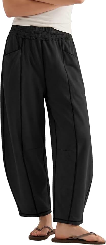 Athlisan Women's High Waisted Barrel Sweatpants Wide Leg Pants
