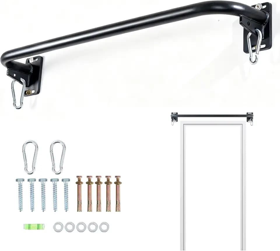 Stud‑Mounted Wall Pull Up Bar, Drill‑Required Chin‑Up Bar for Home Gym