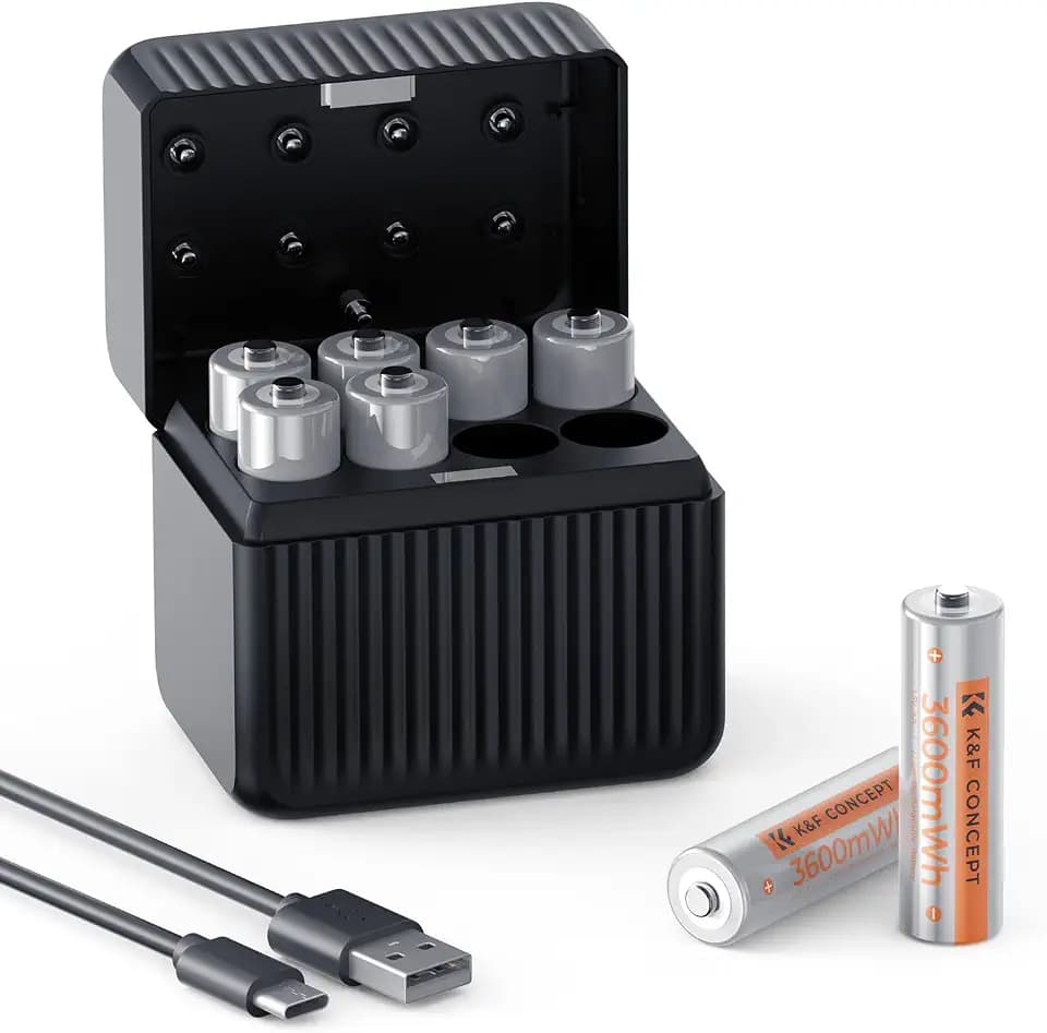 K&F CONCEPT AA Akku AA Batterien AA Wiederaufladbare Lithium Akkus
