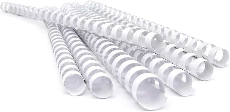 Pavo – Premium Kunststoff Binderücken 10 mm A4 Weiß, 100 Stück, 21-Ring, bis zu 60 Blatt – 8001798