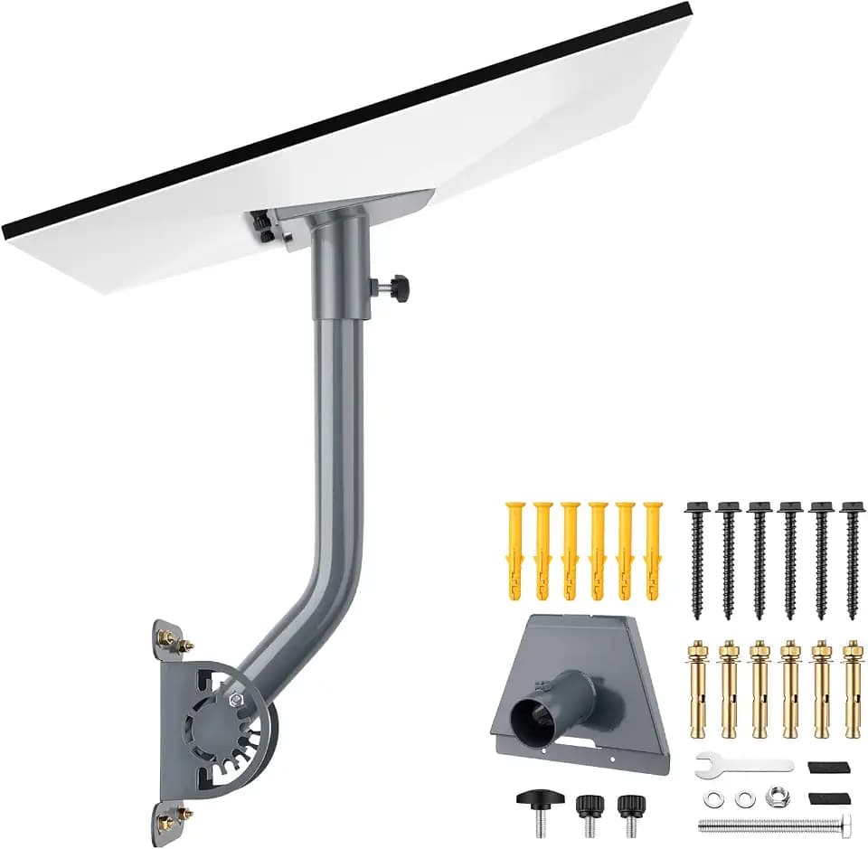 Starlink Mount for Standard 4/4X & Gen 3 V3, Adjustable Wall Roof Pole Mount Kit with Aluminum Pipe Adapter, Heavy-Duty Stainless Steel, 360° Rotation