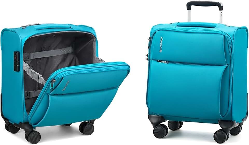 Hanke Underseat Carry On Luggage with Wheels, Small Suitcase, Rolling Bag