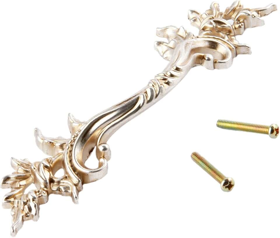 3Inch French Provincial Drawer Pulls, Antique Silver European Style Handles