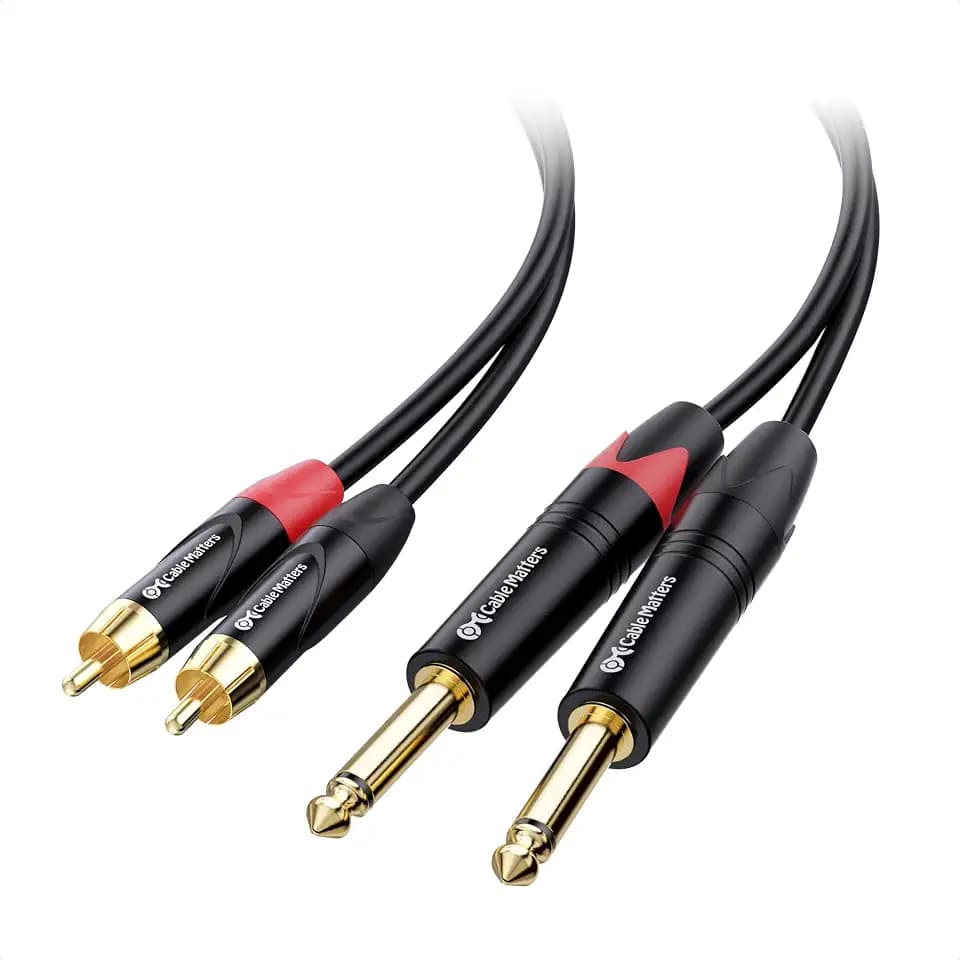 Cable Matters Dual 1/4 Inch TS to Dual RCA Cable, 6ft