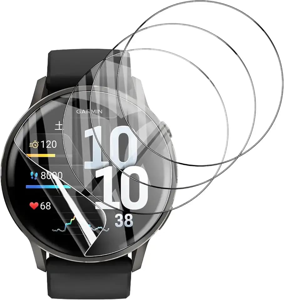 Anoowkoa 4 Stück Schutzfoli für Garmin Venu 4/Garmin Venu 3 45mm TPU SOFT Displayschutzfolie [NOT Panzerglas] 9H Härte Gehärtete Folie HD Vollbild Handyfolie Hartglas Anti-Kratzer Displayfolie