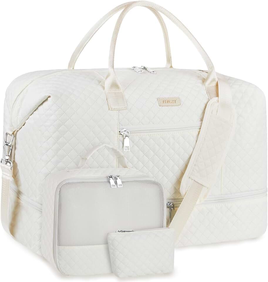 ITIEZY Weekender Bag for Women 21.5" Travel Duffel Large Carry On Bag 3PCS