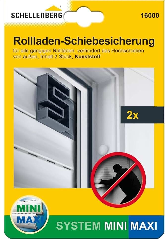 Schellenberg 16000 Rolladen-Schiebesicherung Rolladensicherung gegen Hochschieben 2 Stück (1 Paar)