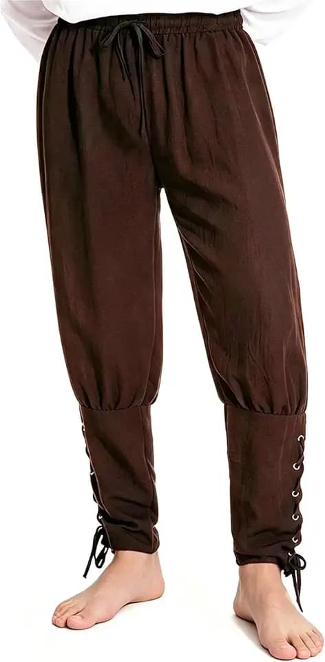 Pirate Pants Men Renaissance Ankle Pants Costume Adult Halloween Medieval