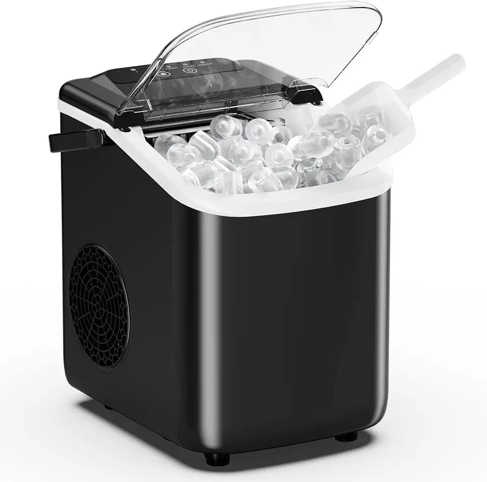 DUMOS Ice Makers Countertop Ice Machine with Portable Handle Compact Size