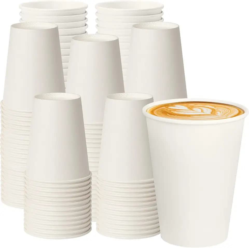 YEEHAW 12 oz 500 Pack White Disposable Paper Coffee Cups