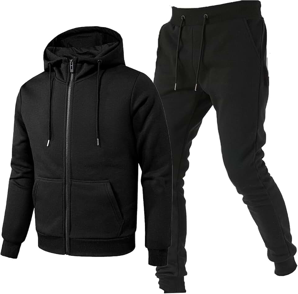 TONY BACKER Trainingsanzug für Herren aus Fleece, sportlich, mit Reißverschluss