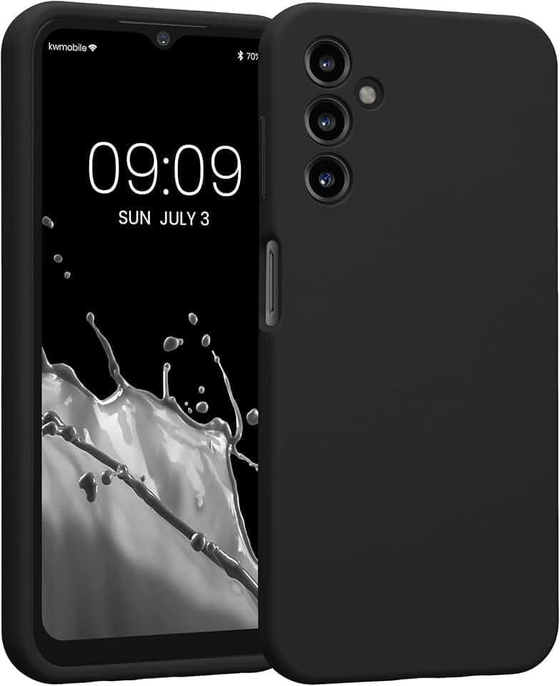 kwmobile Hülle kompatibel mit Samsung Galaxy A14 5G - Hülle Silikon gummiert - Handyhülle - Handy Case in Schwarz matt