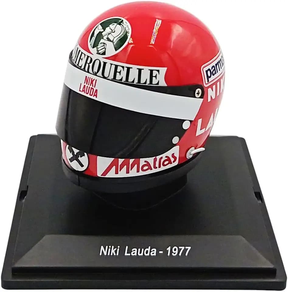 OPO 10 - Formula 1 Helmet Compatible with Ferrari F1: Niki Lauda 1977-1/5 Scale Spark - CAS95
