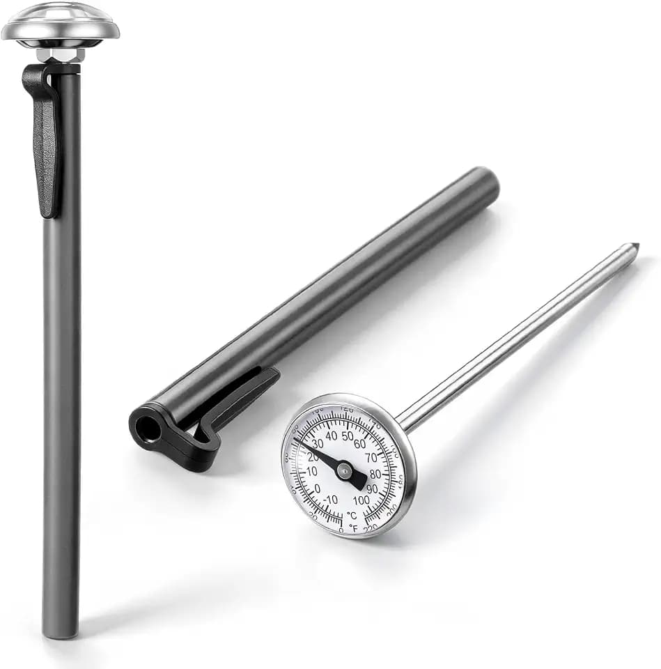 Tallew 2 Pcs Car Vent Thermometer Clip on AC Temp Gauge, Gray, 1 Inch