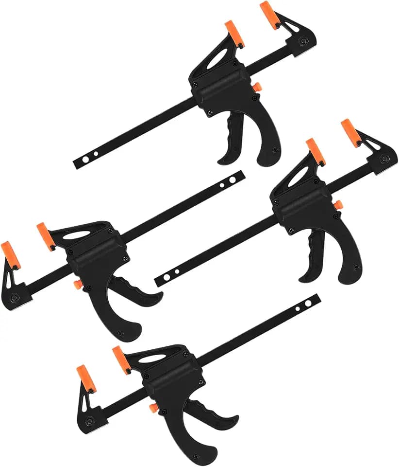 Schnellspannklemmen, 10,2 cm Holzbearbeitungs-F-Klemmen, Ratschenstangenklemme, Schnellspann-Clips, Einhand-Klemme für Holzarbeiten, Handarbeit, DIY, Klemmen (10,2 cm)