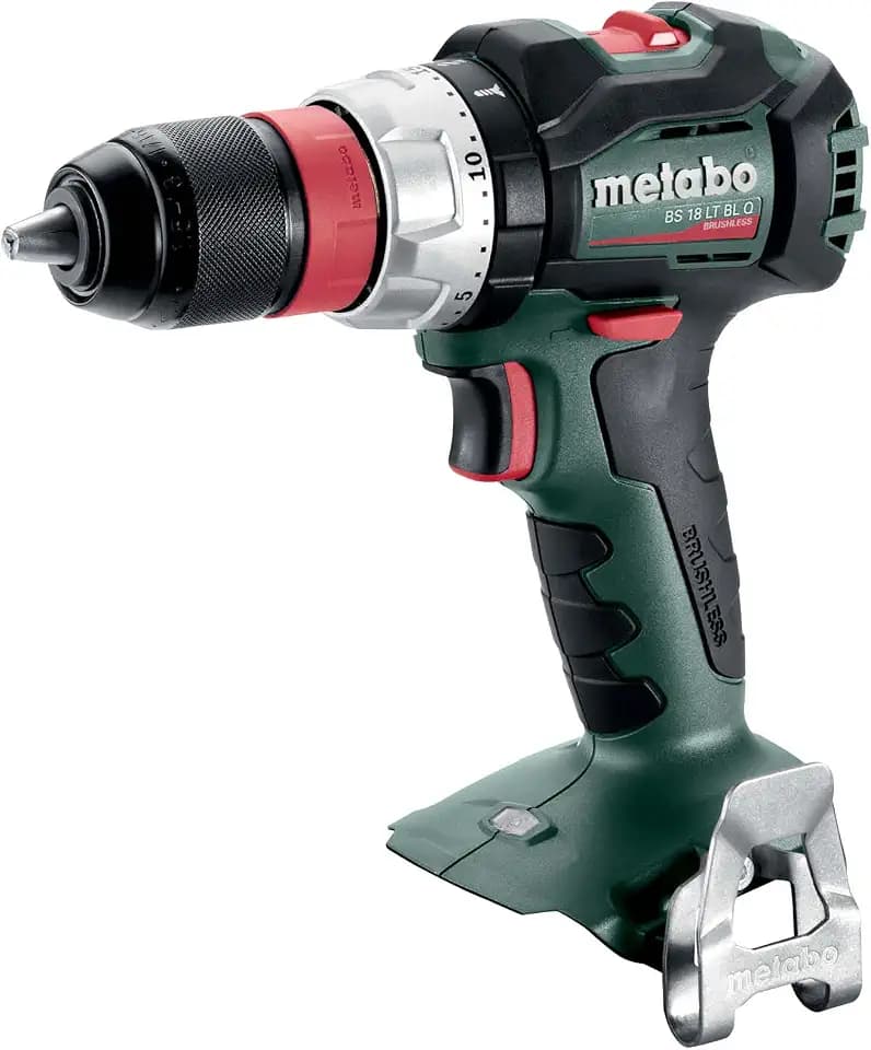 metabo BS 18 LT BL Q Akku-Bohrschrauber, 18 V Brushless Quick-System | Bürstenloser Schrauber ohne Akku und Ladegerät, inkl. Schnellwechselfutter, Bithalter, Gürtelhaken und LED Arbeitslicht
