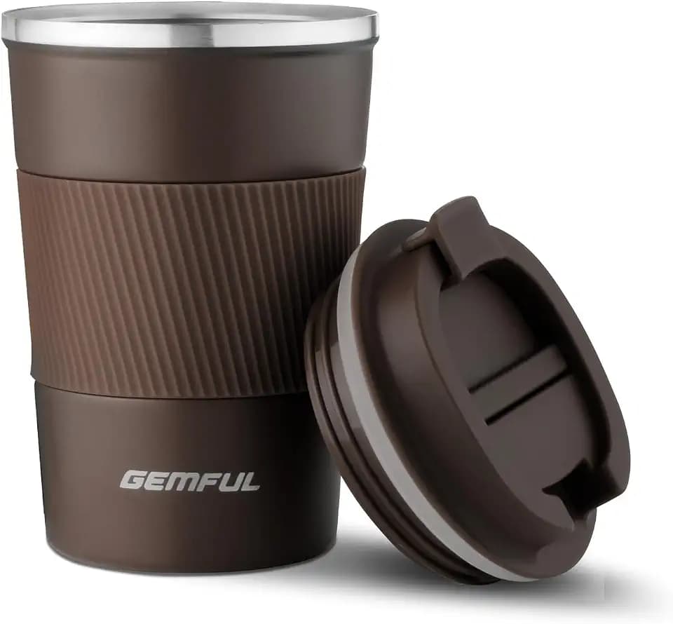 GEMFUL 380ml Thermobecher Doppelwandiger Kaffee-to-go-Becher Isolierbecher