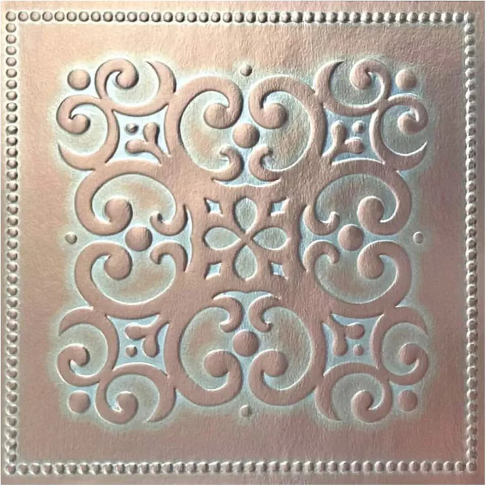 Main Street Peel and Stick Wallpaper Tiles, Patina Copper, 24-Pack