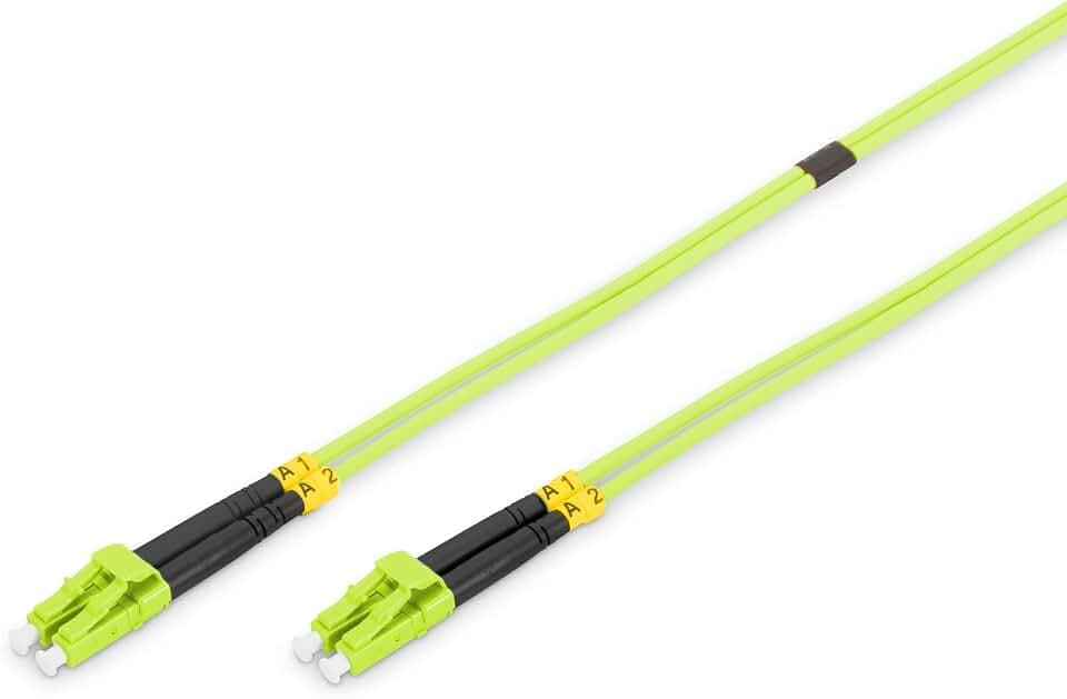DIGITUS DK-2533-07-5 – Glasfaserkabel OM5 – 7 m – LC zu LC – Duplex LWL Kabel – 1/10/40/100 Gbit/s – MM Multimode Glasfaser LAN Kabel – Fasertyp: 50/125 µ – Limettengrün (Lime Green)