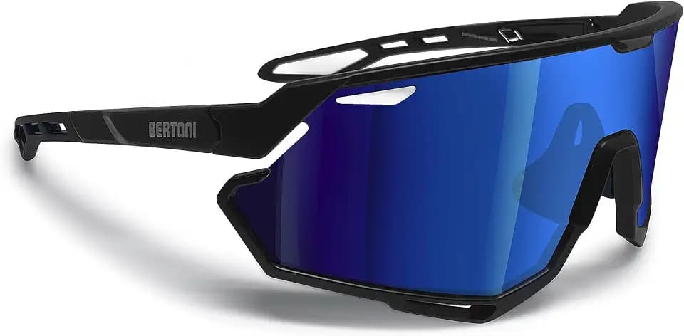 BERTONI Radfahren MTB Lauf Sportbrille für Männer Frauen in TR90 Antibeschlag Weitwinkelobjektiv mod. ALPHA