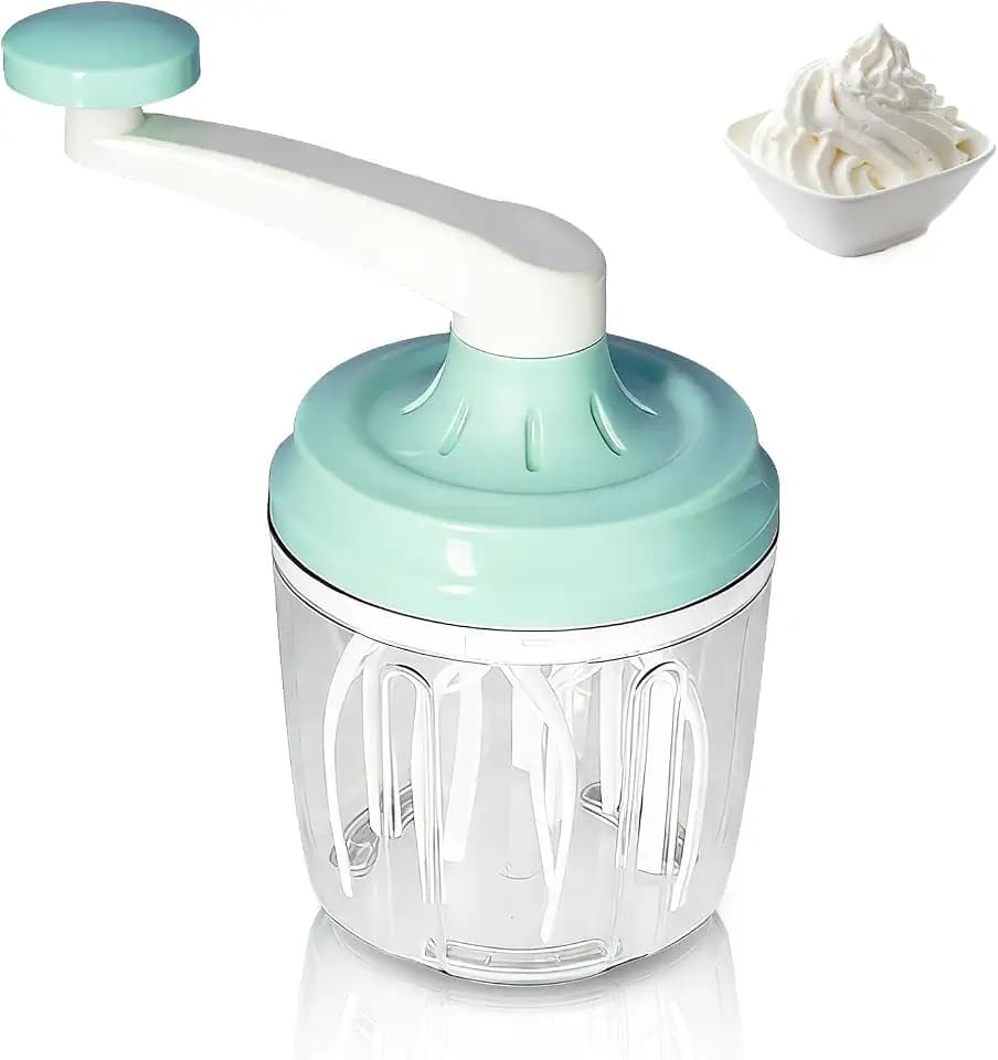 1200 Ml Handrührgerät, Ohne Strom, Handmixer, Kunststoff-Küchen-Handkurbel, Eierbecher Kaffeemixer, Eierschläger, Butterrührer, Mixer Mit Handkurbel Zum Kochen, Backen