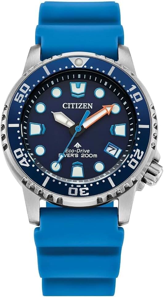 Citizen Promaster Eco-Drive Diver Herren Damenuhr 36.5 mm, EO2028-06L | Eco-Drive Solar, Keine Batterie Nötig, Kristallglas, 20 bar Wasserdicht, 180 Tage Gangreserve, Datum