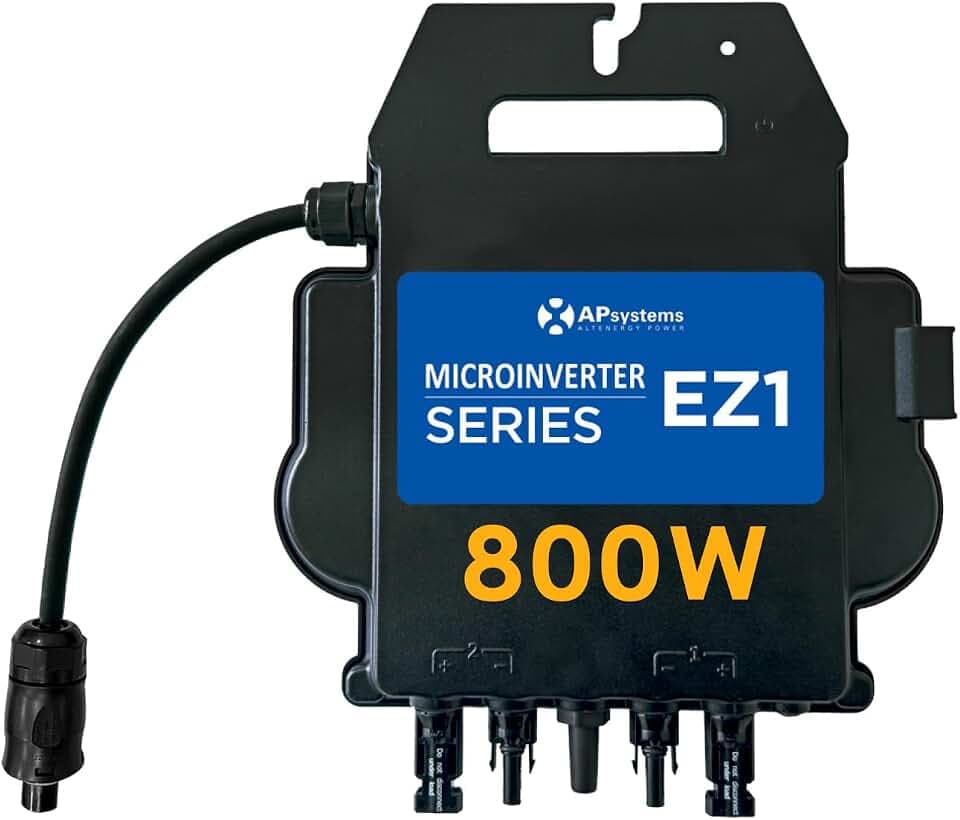 APsystems EZ1-M 800W Mikrowechselrichter mit WLAN & Bluetooth, PV VDE Zertifiziert, Plug & Play Wechselrichter ideal für Balkonkraftwerk