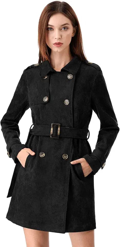 Allegra K Damen Wildledermantel Wildledermantel