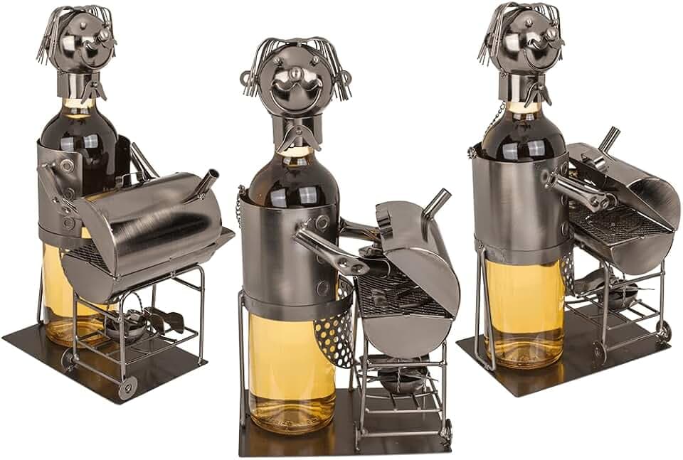 Metall-Flaschenhalter, Grillmeister, ca. 20,5 x 17,5 x 21,5 cm