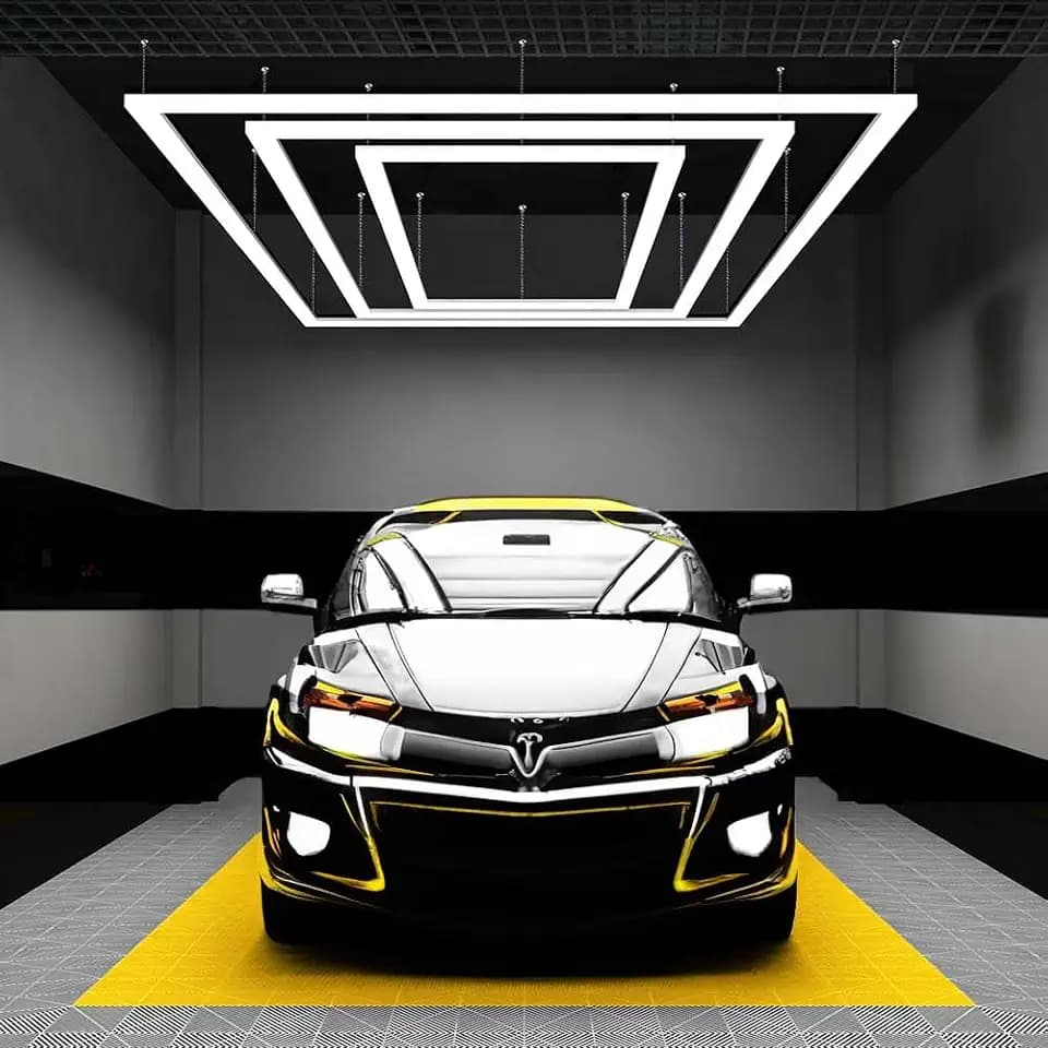Neatfi 52,800 Lumens LED Garage Light - Ultra-Bright Shop Lighting | Easy Ceiling Installation | Auto Shops, Salons, Basements, Warehouse & Gyms (3 Rectangles, Cool White, Close-to-Ceiling)