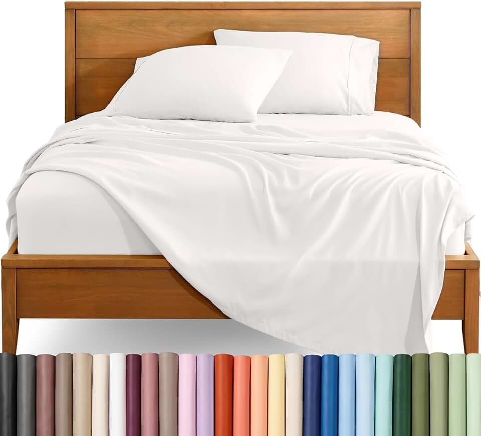 Bare Home King Sheet Set - 1800 Ultra-Soft (King, Antique White)