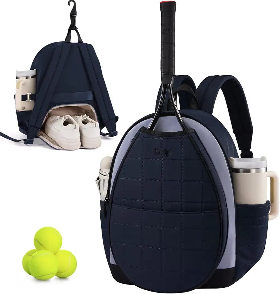 Sucipi Tennis Bags for Women, Quilted Pickleball Tennis Racket Bag Backpack