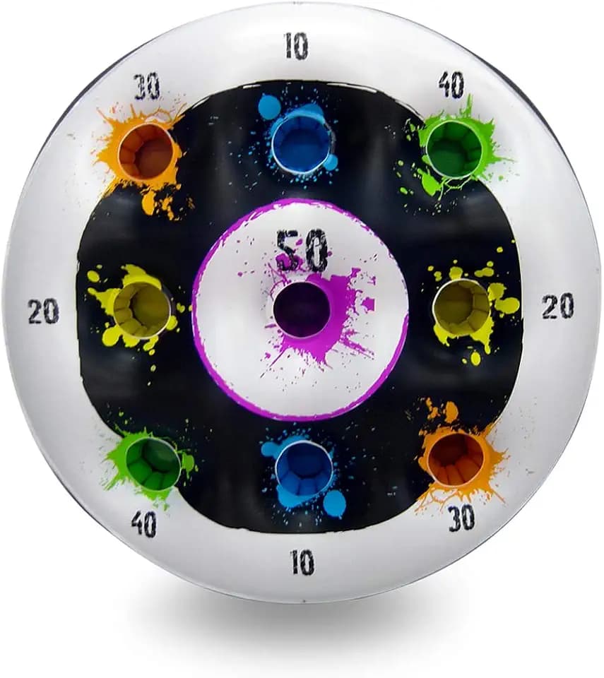Poolmaster Toss ‘N’ Splash Inflatable Pool Game, Floating Pool Toss Game Set with Balls and Scoring Targets, Pool Party Game for Kids, Teens and Adults, Water and Lawn Play