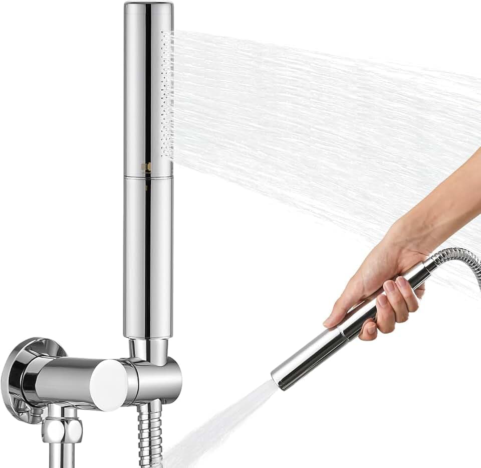 Heyalan Brass 2-Mode Handheld Shower Head with Hose,Polished Chrome